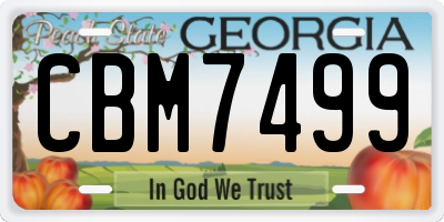 GA license plate CBM7499