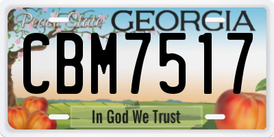 GA license plate CBM7517