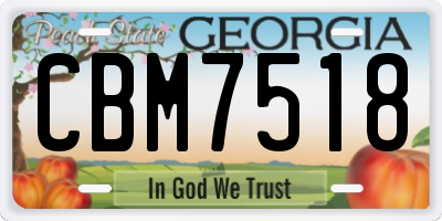 GA license plate CBM7518