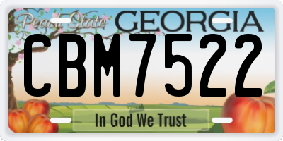 GA license plate CBM7522