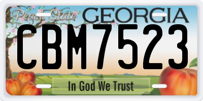 GA license plate CBM7523