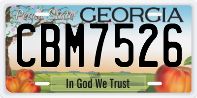 GA license plate CBM7526