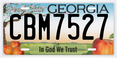 GA license plate CBM7527