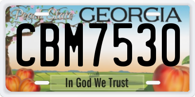 GA license plate CBM7530