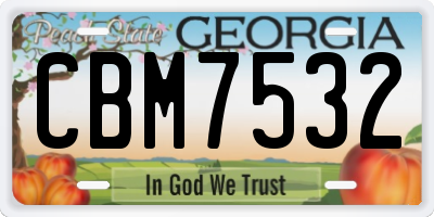 GA license plate CBM7532