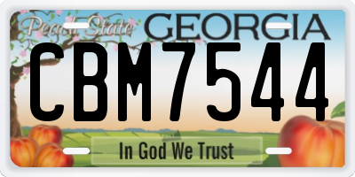 GA license plate CBM7544