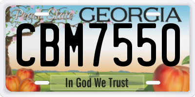 GA license plate CBM7550