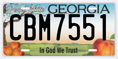 GA license plate CBM7551