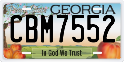 GA license plate CBM7552
