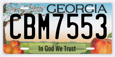 GA license plate CBM7553