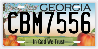 GA license plate CBM7556
