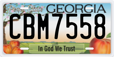 GA license plate CBM7558