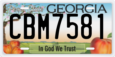 GA license plate CBM7581