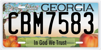 GA license plate CBM7583