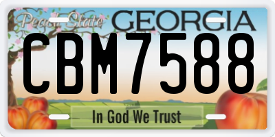 GA license plate CBM7588