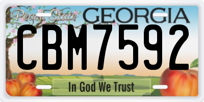 GA license plate CBM7592