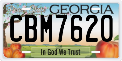 GA license plate CBM7620