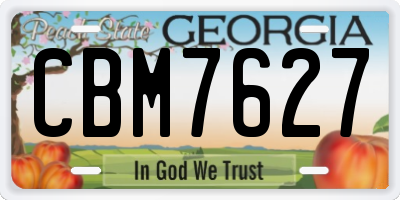 GA license plate CBM7627