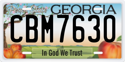 GA license plate CBM7630