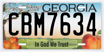 GA license plate CBM7634