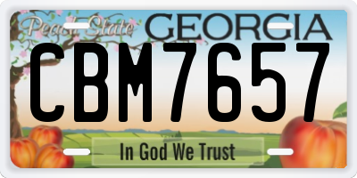GA license plate CBM7657