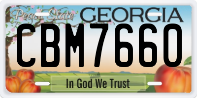 GA license plate CBM7660
