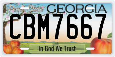 GA license plate CBM7667