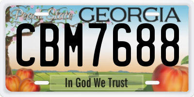 GA license plate CBM7688