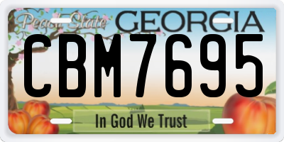 GA license plate CBM7695