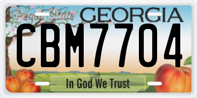 GA license plate CBM7704