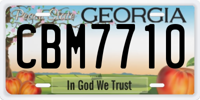 GA license plate CBM7710