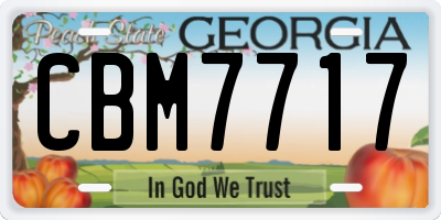 GA license plate CBM7717