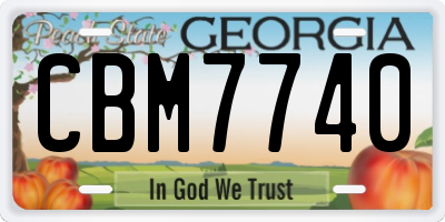 GA license plate CBM7740