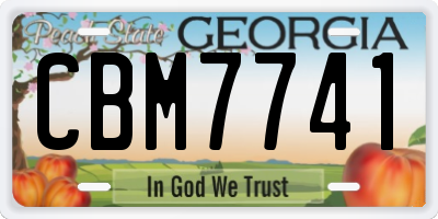 GA license plate CBM7741