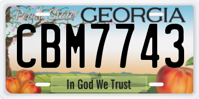 GA license plate CBM7743