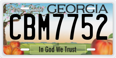 GA license plate CBM7752