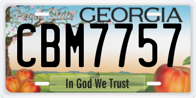 GA license plate CBM7757