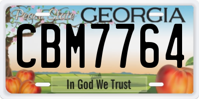 GA license plate CBM7764