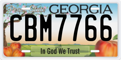 GA license plate CBM7766