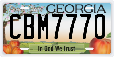 GA license plate CBM7770