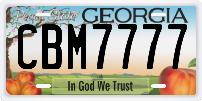 GA license plate CBM7777