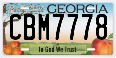 GA license plate CBM7778
