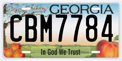 GA license plate CBM7784