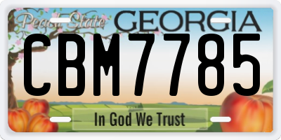 GA license plate CBM7785