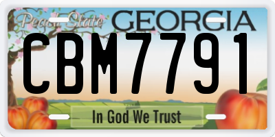 GA license plate CBM7791