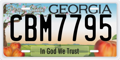 GA license plate CBM7795