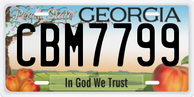GA license plate CBM7799