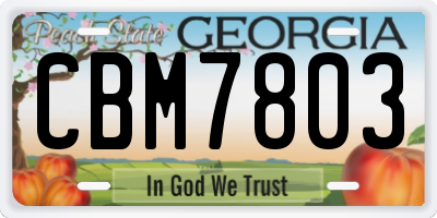 GA license plate CBM7803