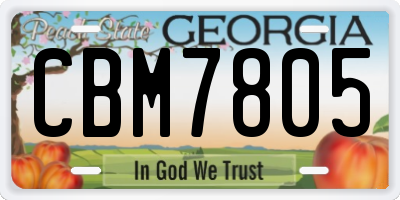 GA license plate CBM7805