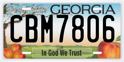 GA license plate CBM7806